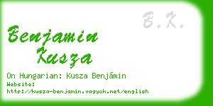 benjamin kusza business card